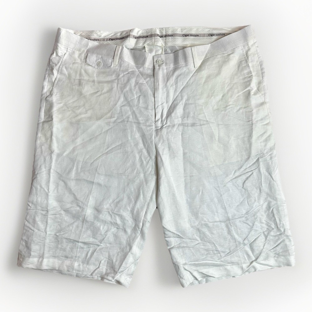 Cigar Couture Shorts Mens 46 White Linen Cotton Blend Light Beach Casual Cruise